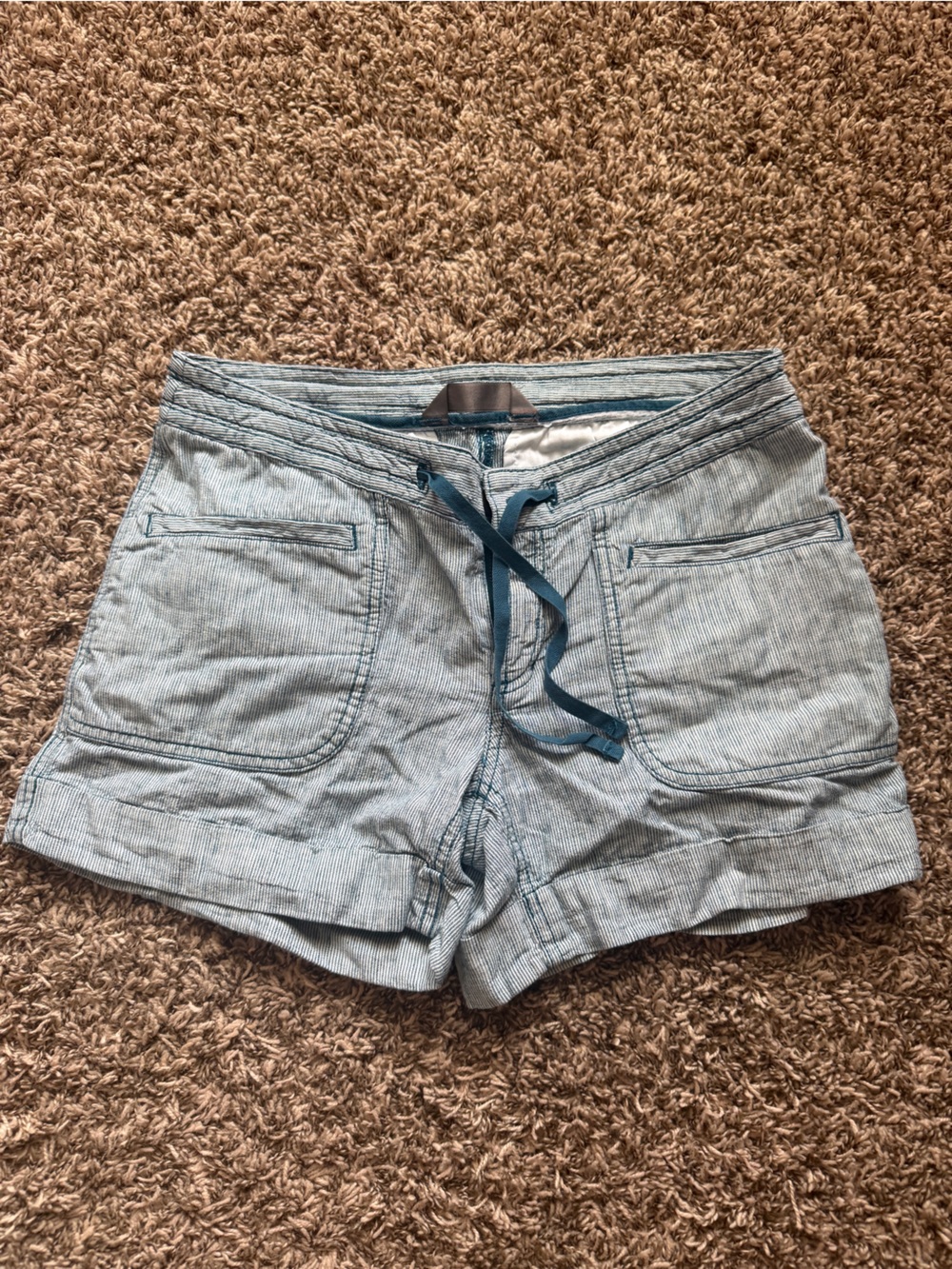 The North Face Light Blue Striped Women’s Shorts